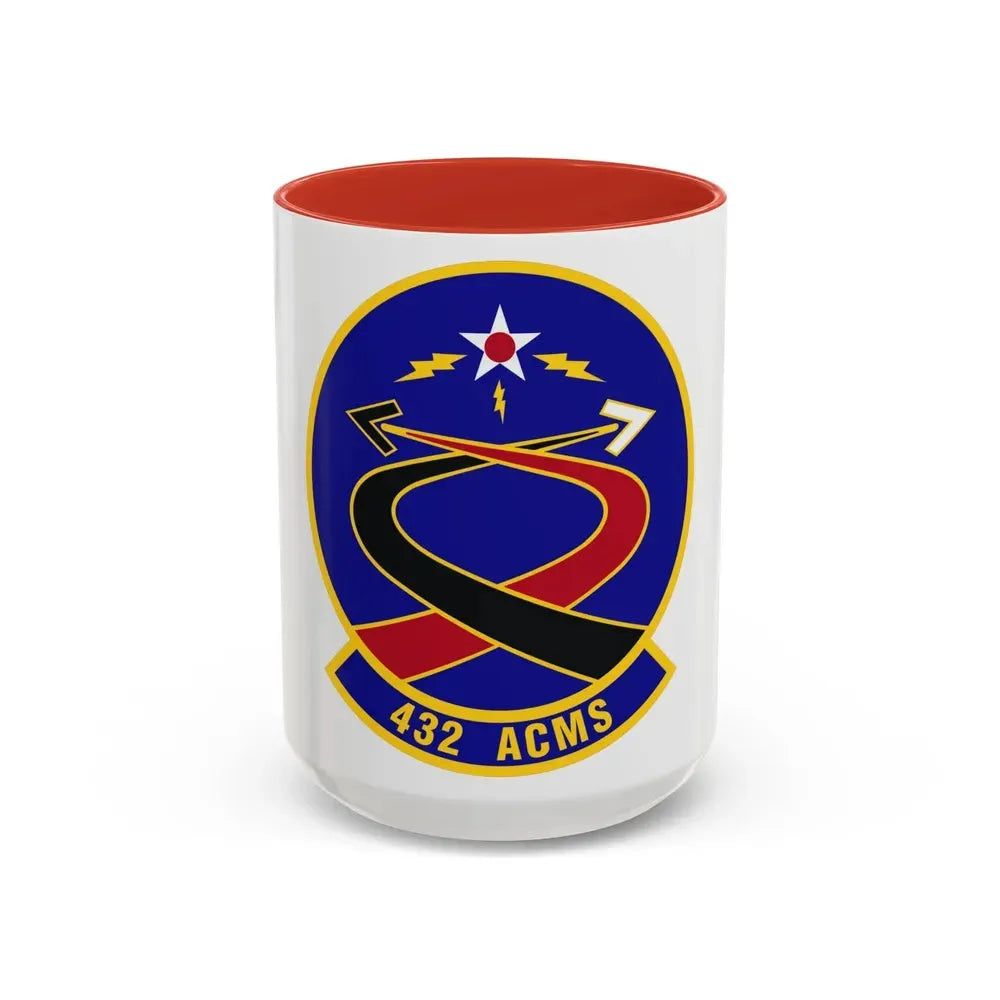 432d Aircraft Communications Maintenance Squadron (U.S. Air Force) Accent Coffee Mug 15oz Red - Go Mug Yourself