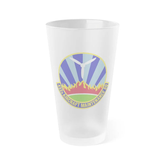 432d Aircraft Maintenance Squadron (U.S. Air Force) Frosted Pint Glass 16oz-16oz-Frosted-Go Mug Yourself