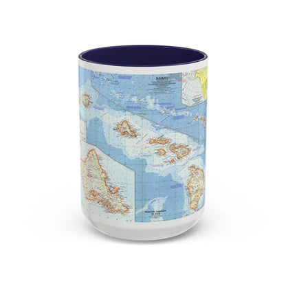 USA - Hawaii (1960) (Map) Accent Coffee Mug-15oz-Navy-Go Mug Yourself