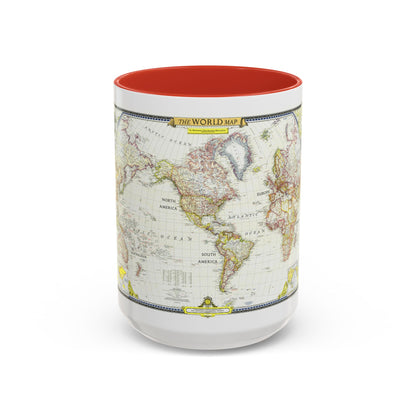 World Map (1951) (Map) Accent Coffee Mug