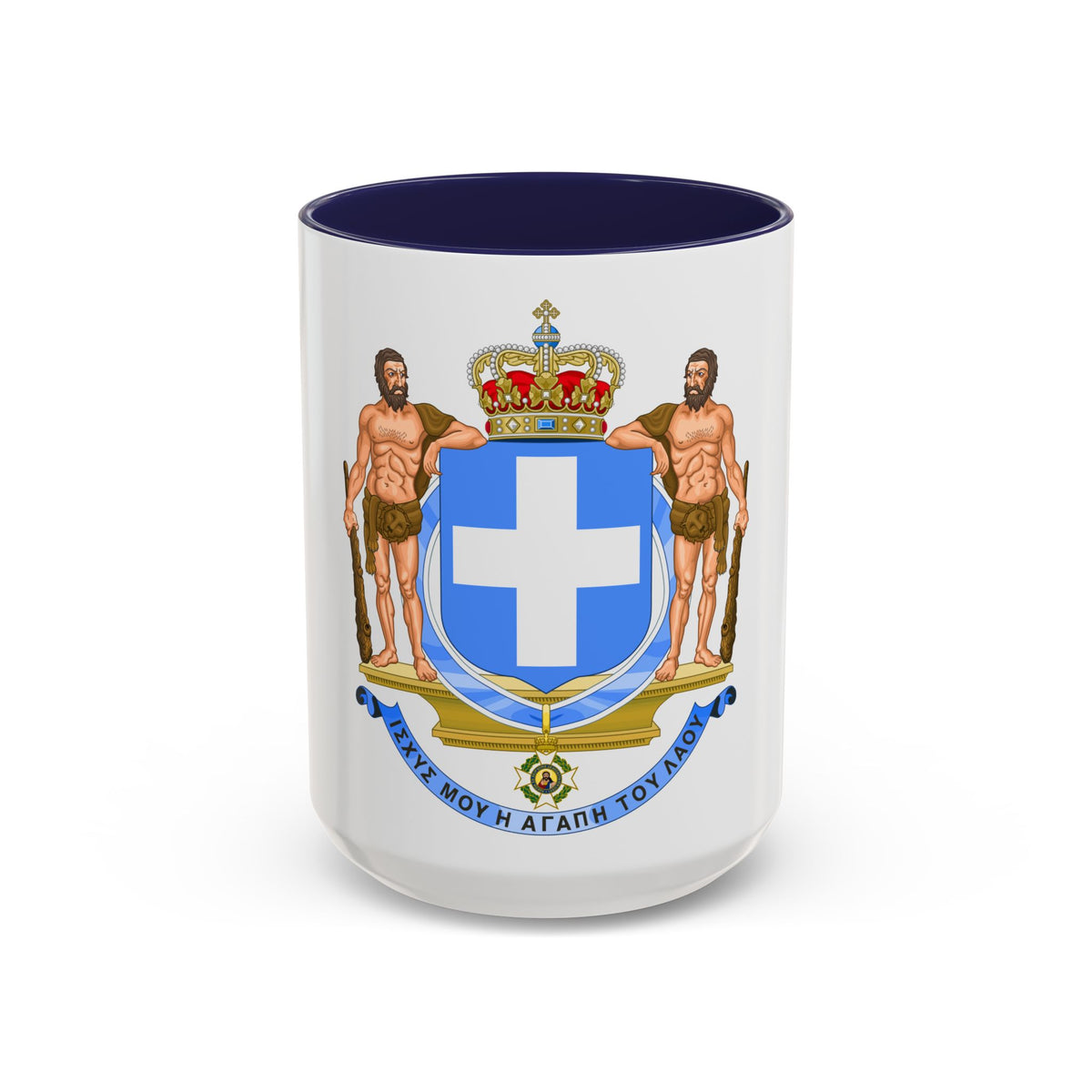 Coat of Arms of Greece (blue cross) - Accent Coffee Mug