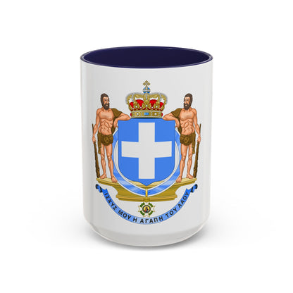 Coat of Arms of Greece (blue cross) - Accent Coffee Mug