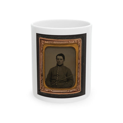 Unidentified Soldier In Confederate Shell Jacket(2) (U.S. Civil War) White Coffee Mug