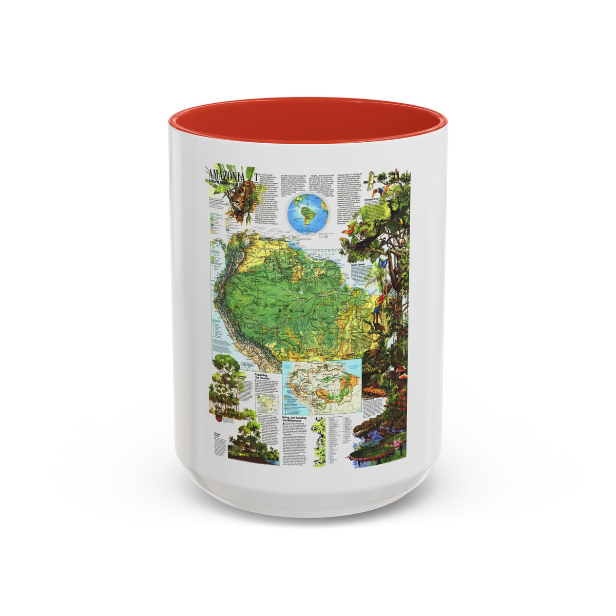 Amazonia - A World Resource at Risk (1992) (Map) Accent Coffee Mug