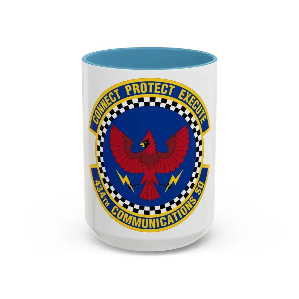 434 Communications Squadron AFRC (U.S. Air Force) Accent Coffee Mug 15oz Light Blue - Go Mug Yourself