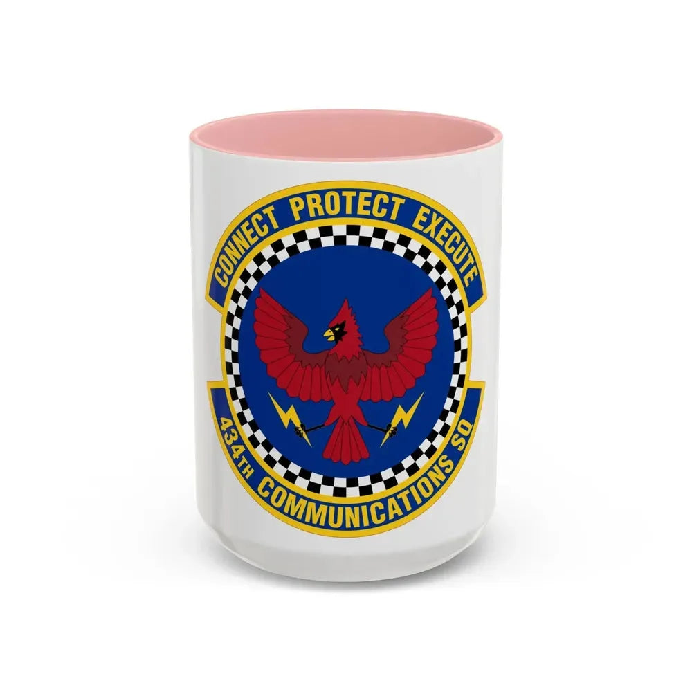 434 Communications Squadron AFRC (U.S. Air Force) Accent Coffee Mug 15oz Pink - Go Mug Yourself