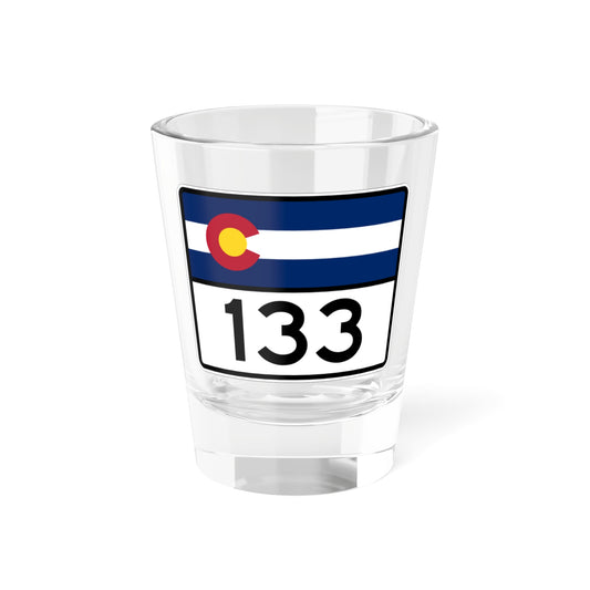Colorado 133 wide (Colorado) (Road Sign) Shot Glass 1.5oz-1.5oz-Go Mug Yourself