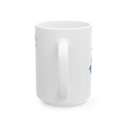 Flag-map of Hungary subdivisions (Hungary) White Coffee Mug