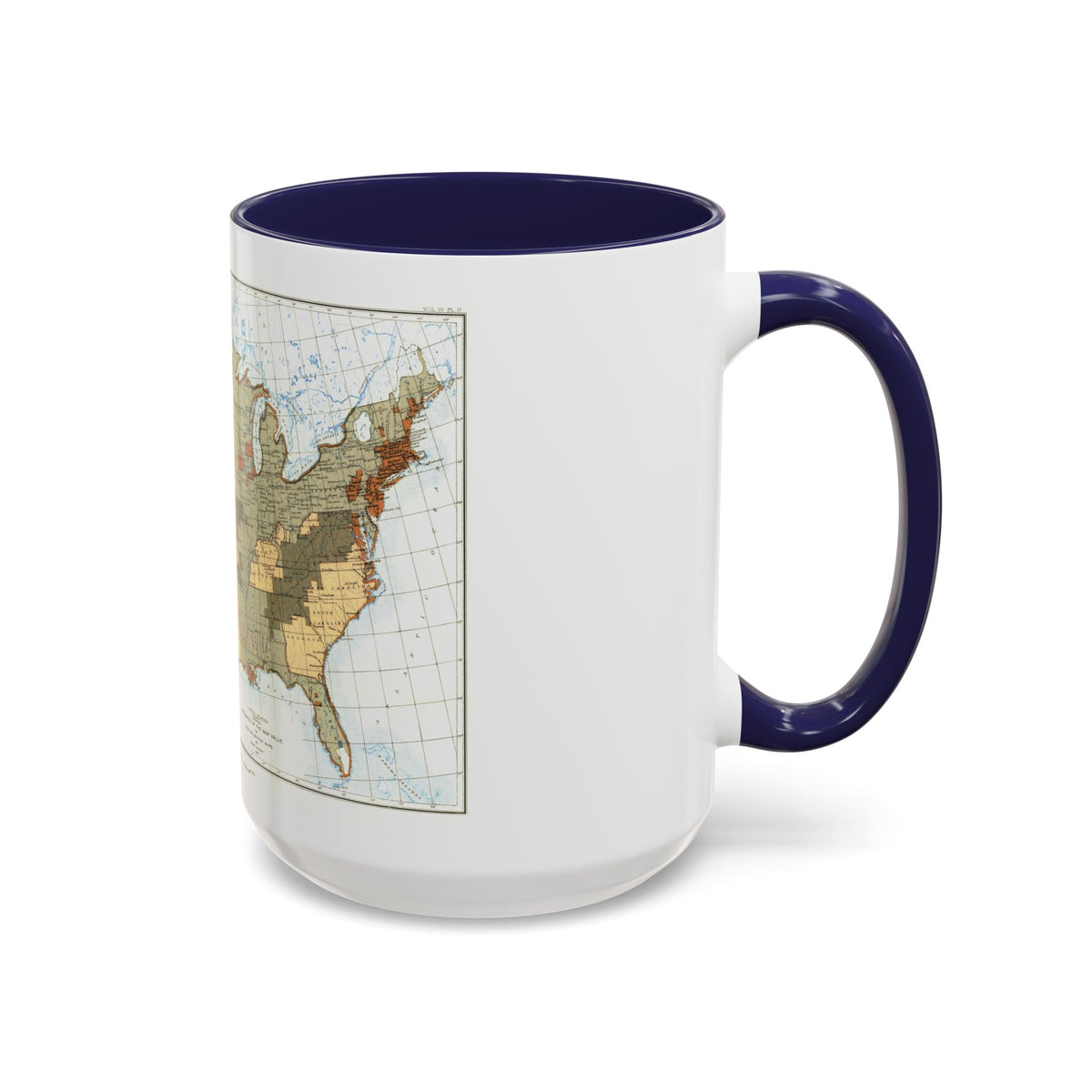 USA - The United States (1892) (Map) Accent Coffee Mug