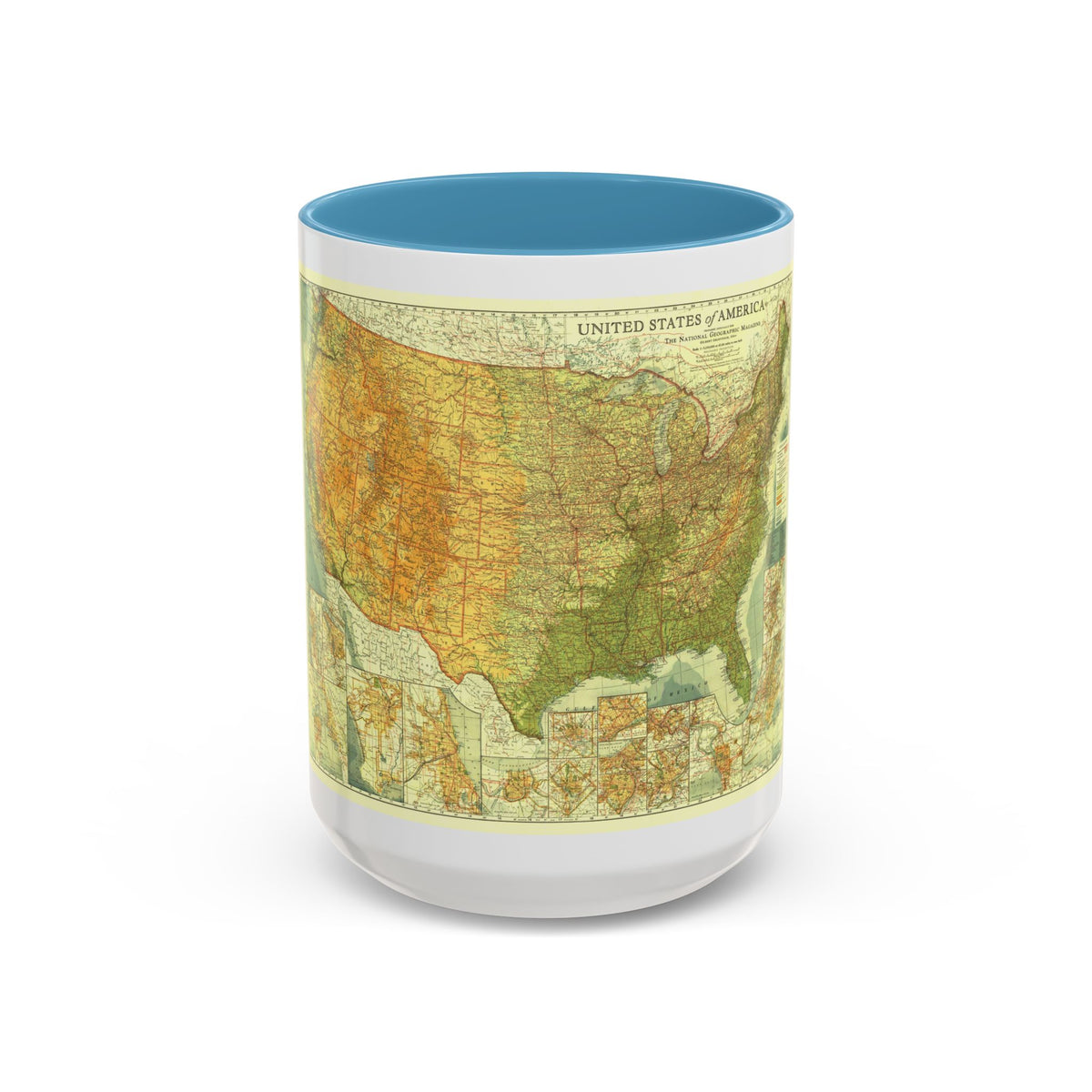 USA - The United States (1923) (Map) Accent Coffee Mug