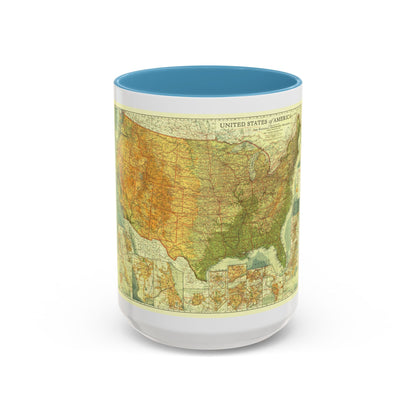 USA - The United States (1923) (Map) Accent Coffee Mug
