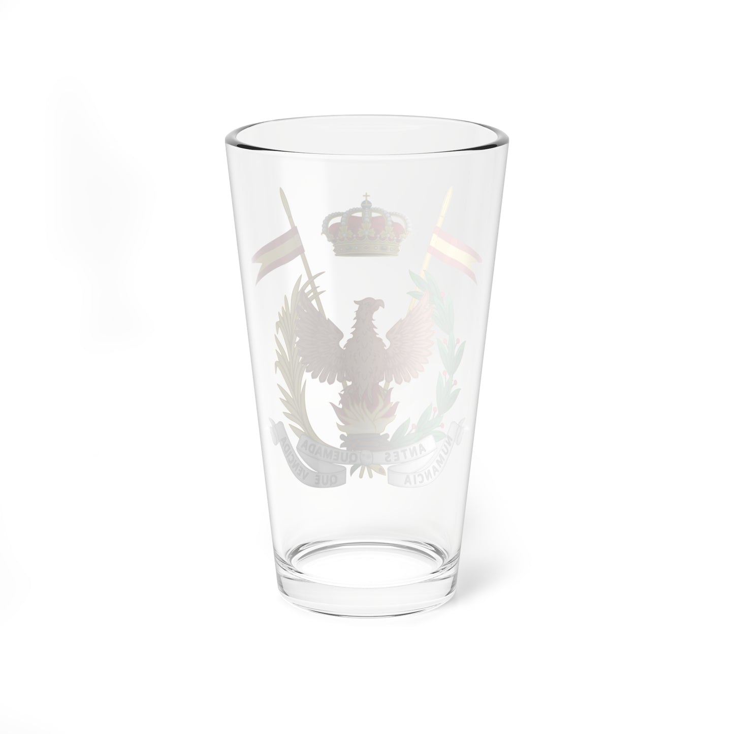 Emblem of the Former Cavalry Regiment Numancia (Spain) (Coat of Arms) Pint Glass 16oz