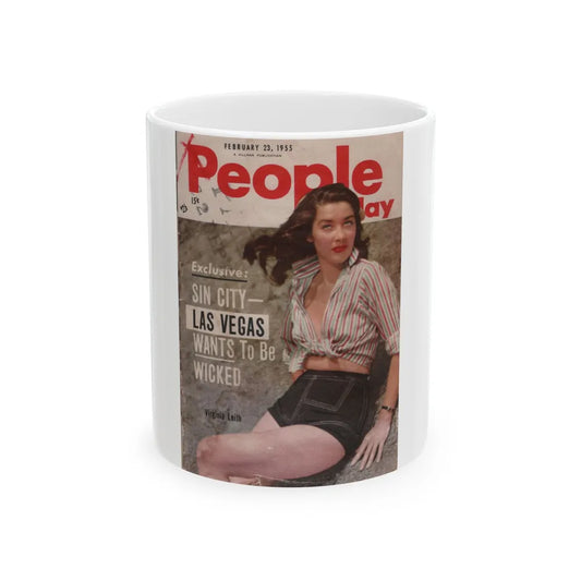 Virginia Leith #42 - People Today Pocket Mag. 2-23-55 Virginia on Cover in Color (Vintage Female Icon) White Coffee Mug-11oz-Go Mug Yourself