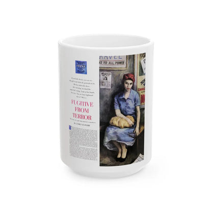 Fugitive From Terror (1), Saturday Evening Post, April 9, 1949 - White Coffee Mug-15oz-Go Mug Yourself