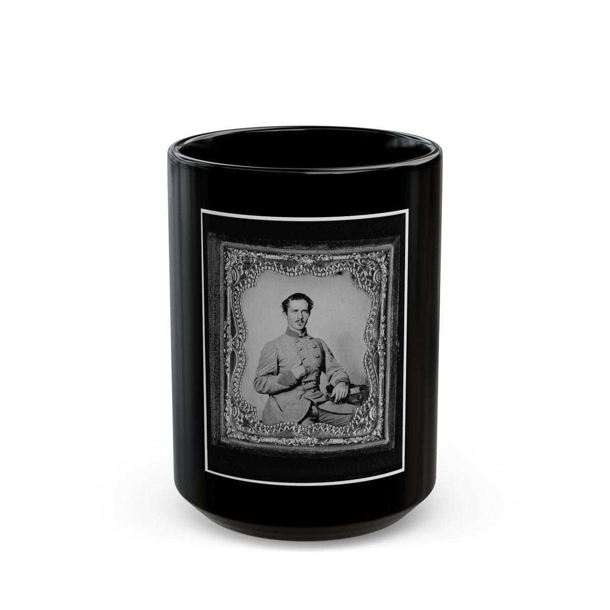 Bernard Bluecher Graves, Corp., C.S.A., Three-Quarter Length Portrait, Seated, Facing Front (U.S. Civil War) Black Coffee Mug