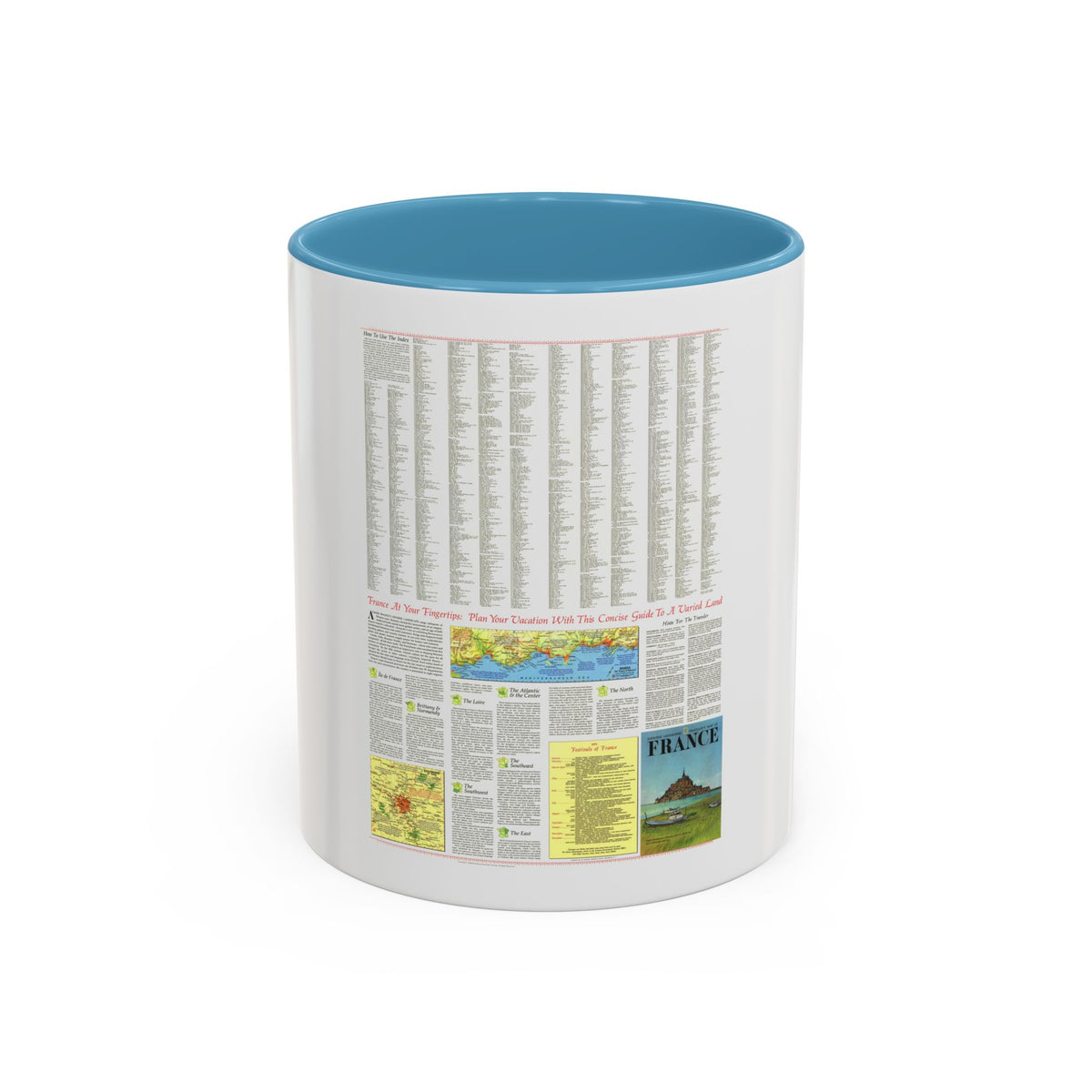 France - A Traveller's Map 2 (1971) (Map) Accent Coffee Mug