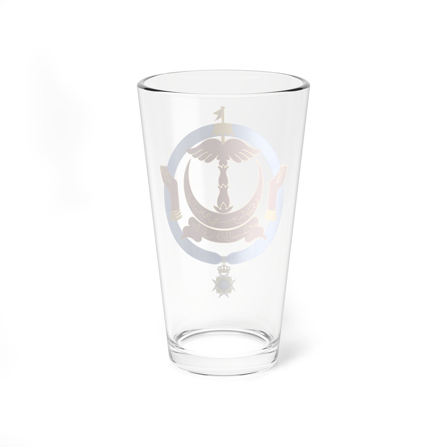 Emblem of Saleha Raja Isteri of Brunei Order of the Seraphim (Brunei) (Coat of Arms) Pint Glass 16oz