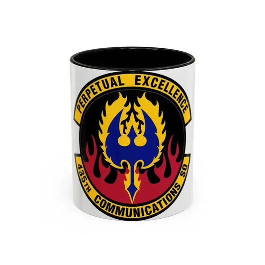 435th Communications Squadron (U.S. Air Force) Accent Coffee Mug 11oz Black - Go Mug Yourself