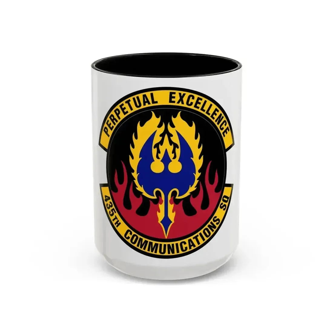 435th Communications Squadron (U.S. Air Force) Accent Coffee Mug 15oz Black - Go Mug Yourself