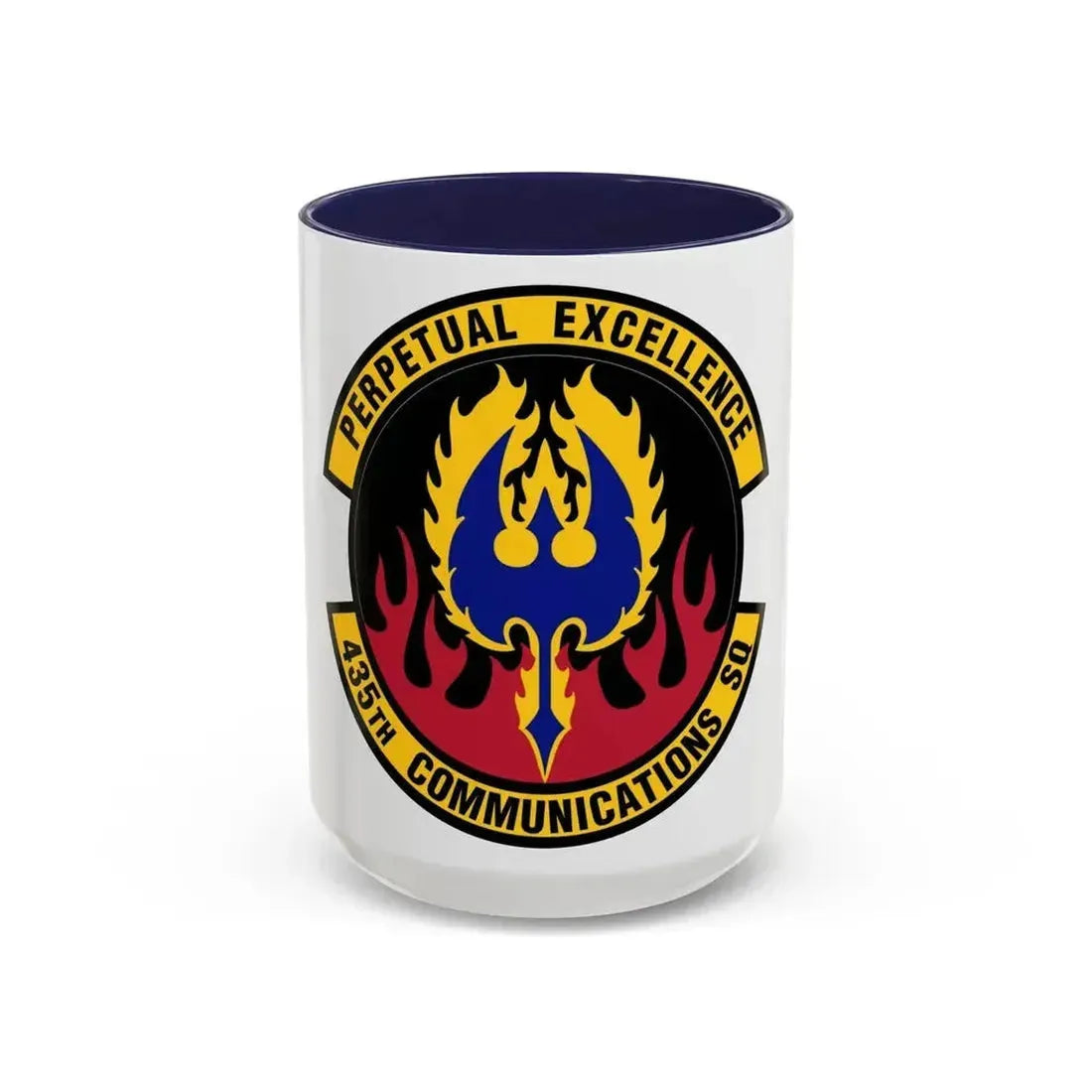 435th Communications Squadron (U.S. Air Force) Accent Coffee Mug 15oz Navy - Go Mug Yourself