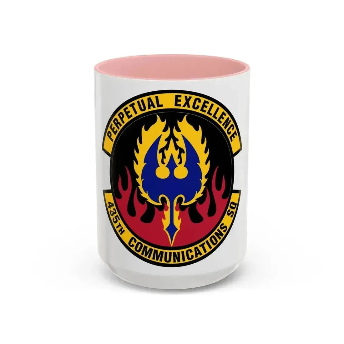 435th Communications Squadron (U.S. Air Force) Accent Coffee Mug 15oz Pink - Go Mug Yourself