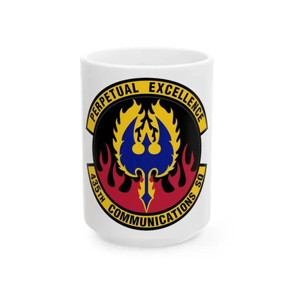 435th Communications Squadron (U.S. Air Force) White Coffee Mug 15oz - Go Mug Yourself