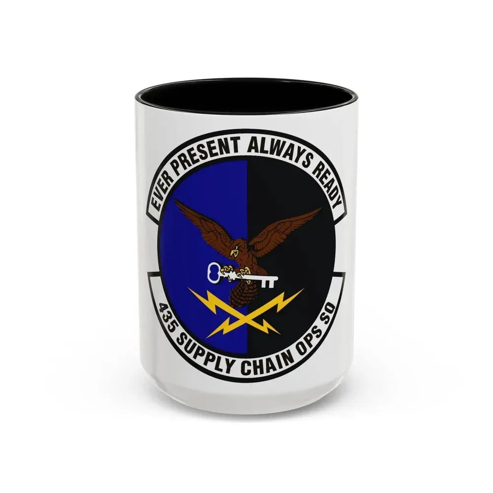 435th Supply Chain Operations Squadron (U.S. Air Force) Accent Coffee Mug 15oz Black - Go Mug Yourself