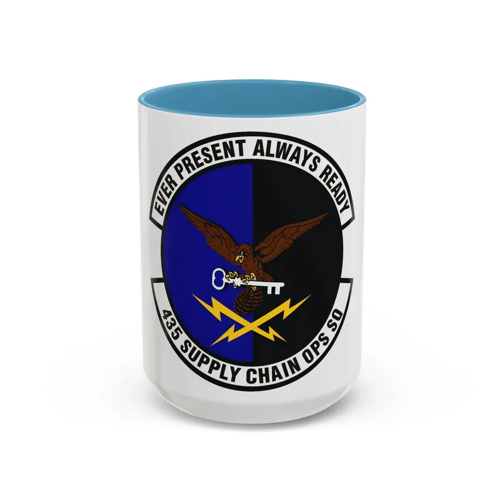 435th Supply Chain Operations Squadron (U.S. Air Force) Accent Coffee Mug 15oz Light Blue - Go Mug Yourself
