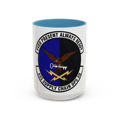 435th Supply Chain Operations Squadron (U.S. Air Force) Accent Coffee Mug 15oz Light Blue - Go Mug Yourself