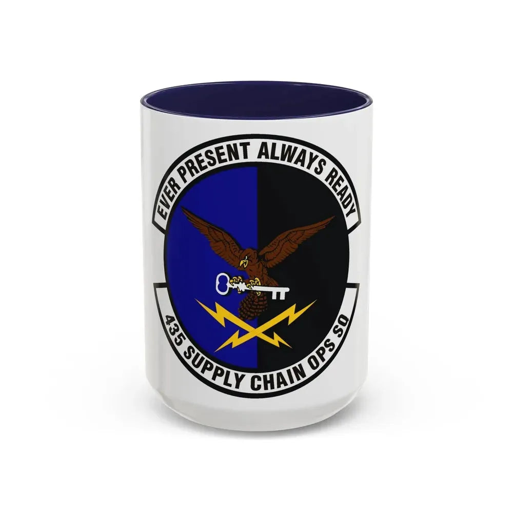 435th Supply Chain Operations Squadron (U.S. Air Force) Accent Coffee Mug 15oz Navy - Go Mug Yourself