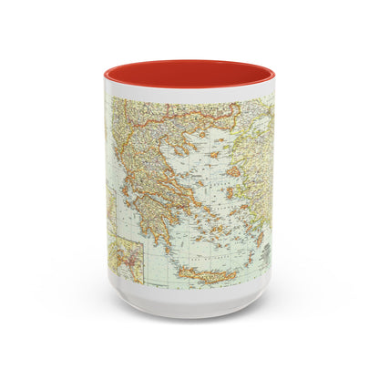 Greece and the Aegean (1958) (Map) Accent Coffee Mug