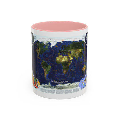 World Map - Physical Earth 1 (1998) (Map) Accent Coffee Mug