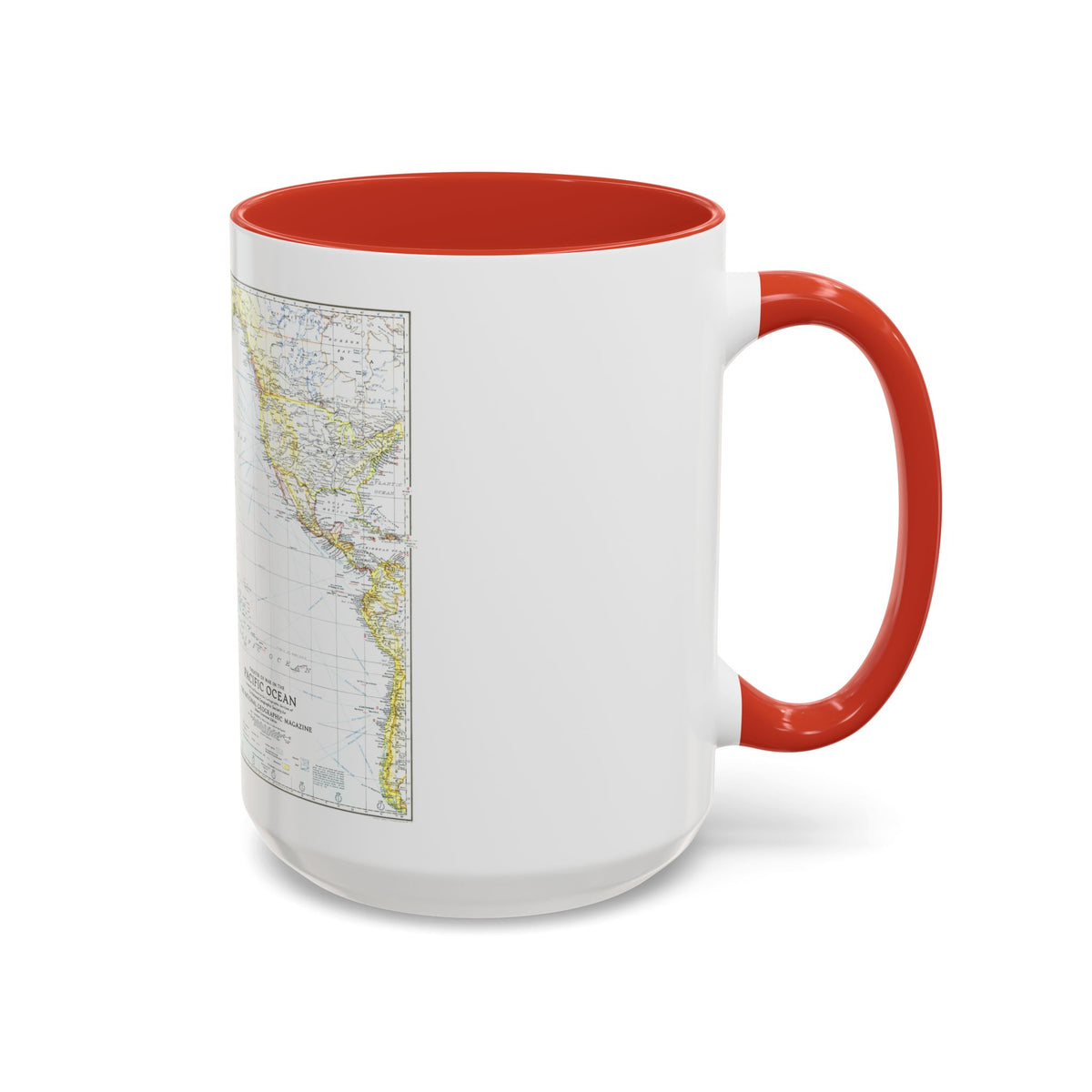 Pacific Ocean - Theater of War (1942) (Map) Accent Coffee Mug