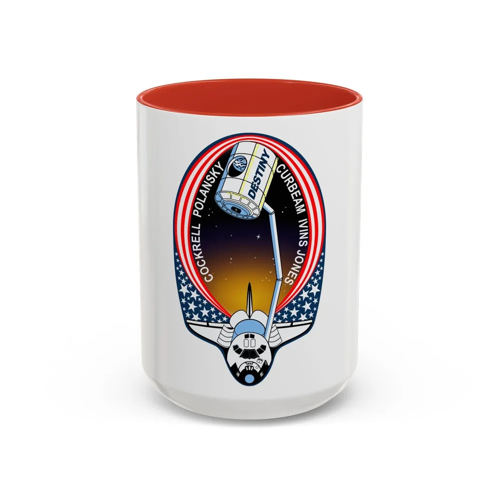 STS 98 (NASA) Accent Coffee Mug-15oz-Red-Go Mug Yourself