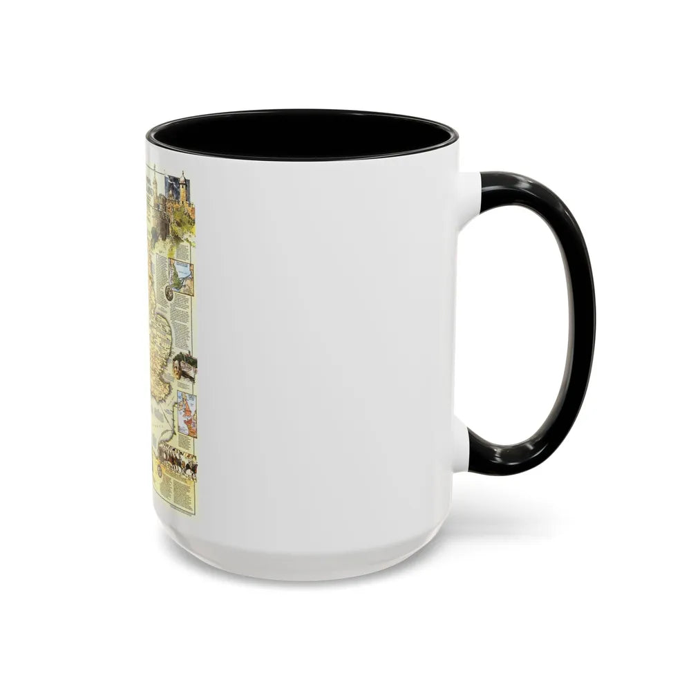 England - Medieval (1979) (Map) Accent Coffee Mug-Go Mug Yourself