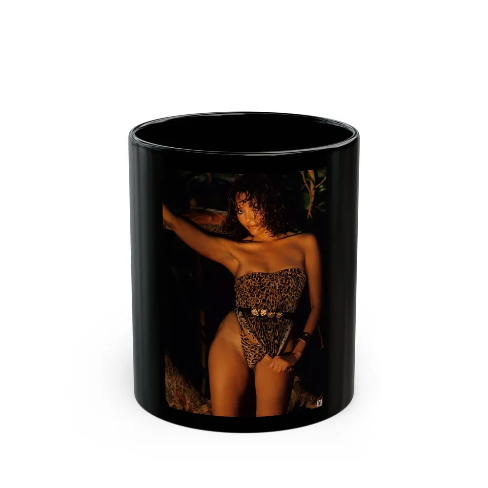 Barbara Carrera #87 (Vintage Female Icon) Black Coffee Mug-11oz-Go Mug Yourself