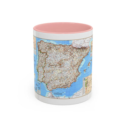 Spain and Portugal (1998) (Map) Accent Coffee Mug