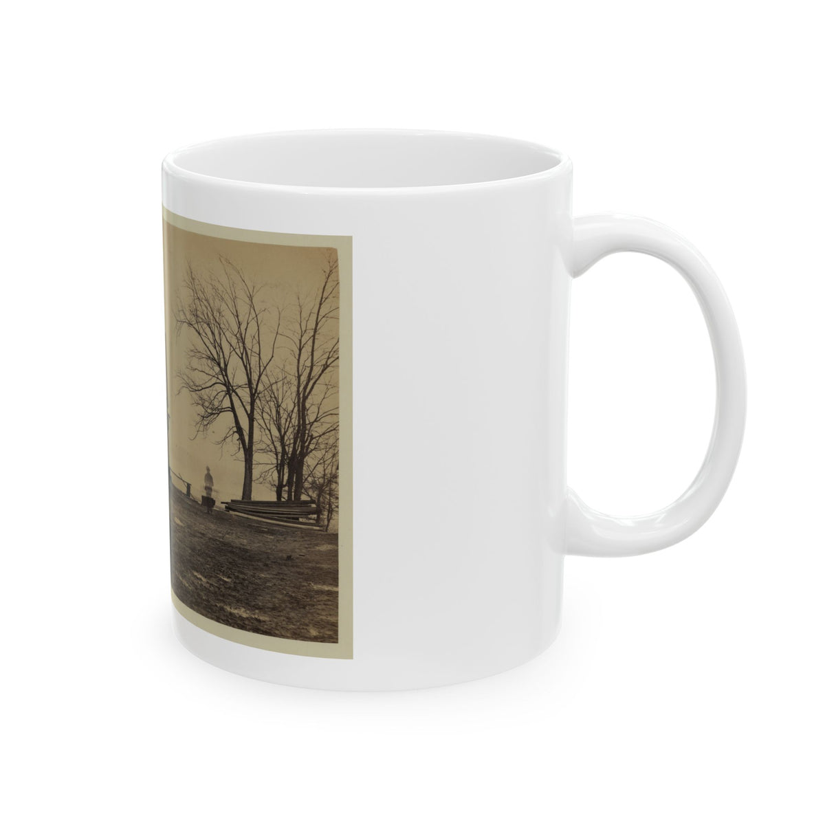 Workers Constructing A Wood Building (U.S. Civil War) White Coffee Mug