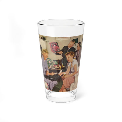 Looking Over The Vacation Trophies. Number 74 in the series 'Home Life in America' - Pint Glass 16oz