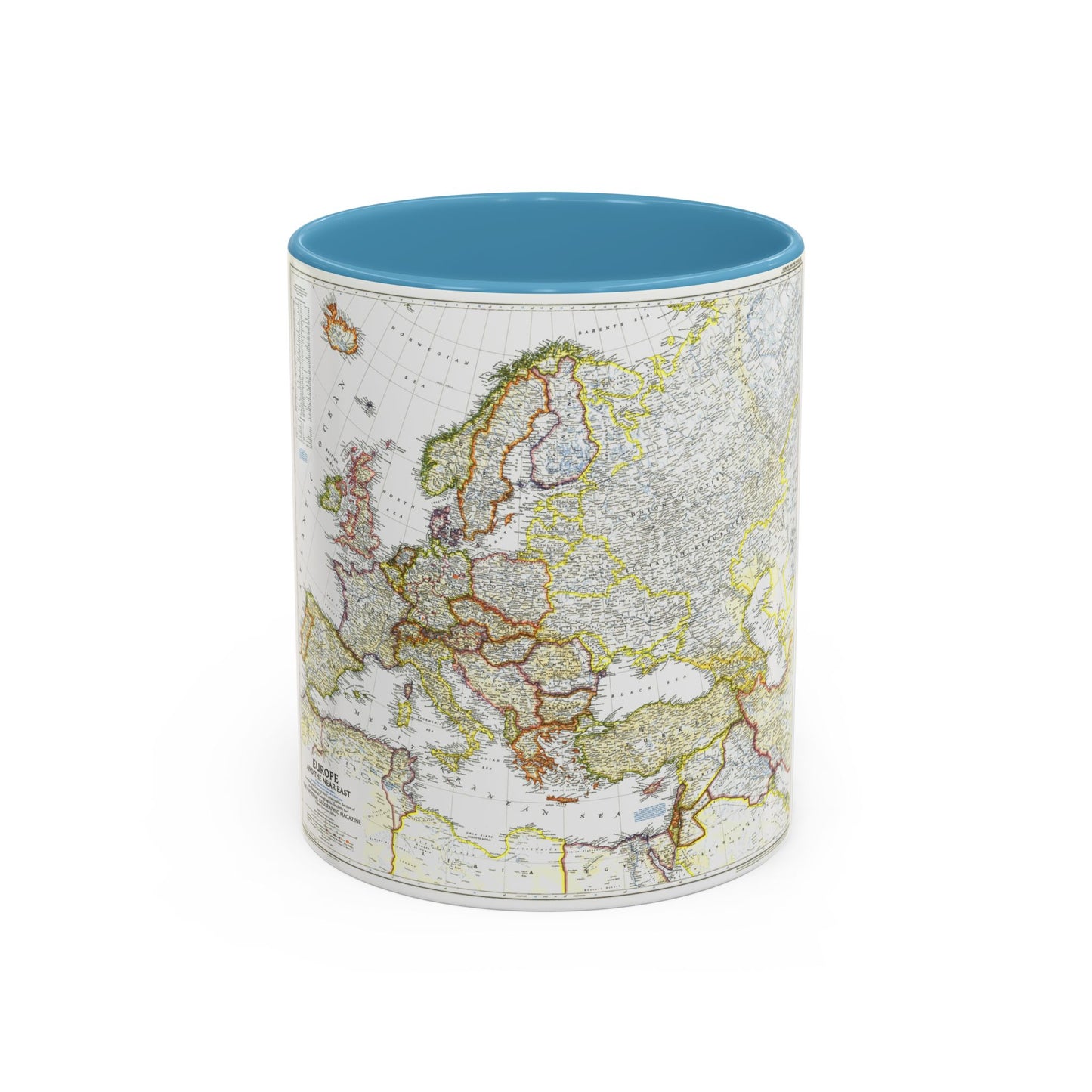 Europe and the Near East (1949) (Map) Accent Coffee Mug