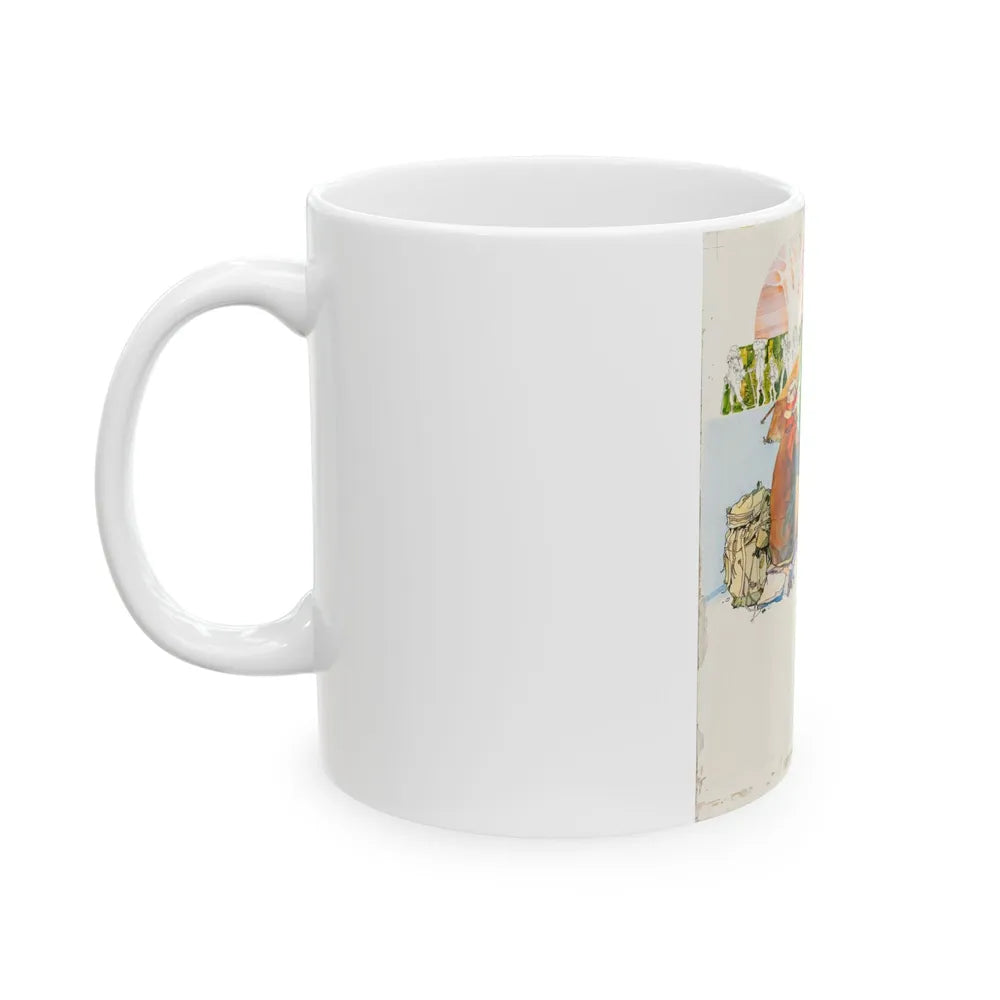 Camping Adventure Illustration - White Coffee Mug-Go Mug Yourself