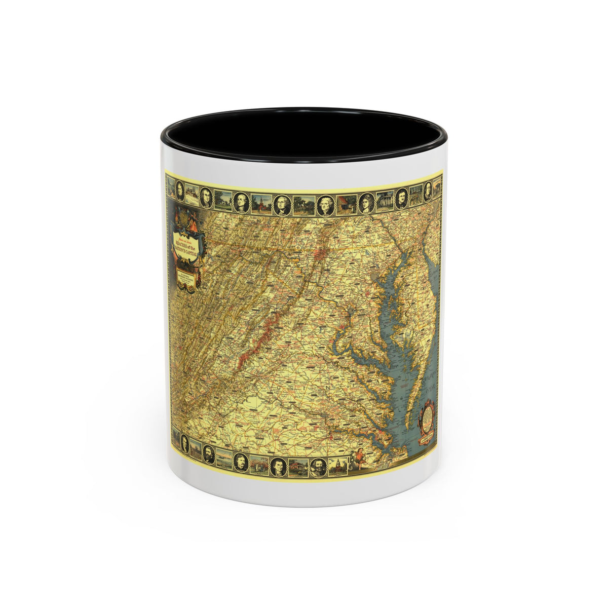 USA - Washington, Historic and Scenic (1939) (Map) Accent Coffee Mug