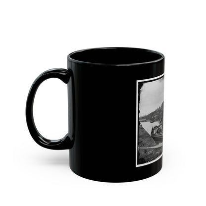 Richmond, Va. Barges With African Americans On The Canal; Ruined Buildings Beyond (U.S. Civil War) Black Coffee Mug