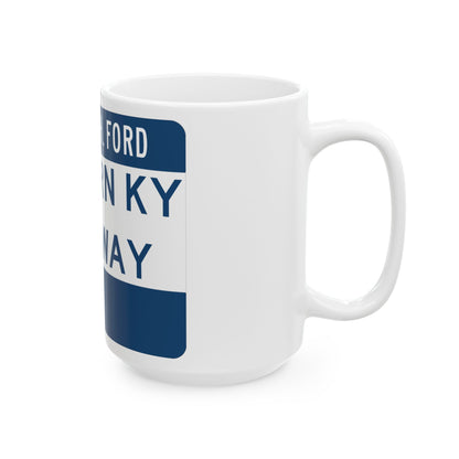 Western Kentucky Parkway (Kentucky) (Road Sign) White Coffee Mug-Go Mug Yourself