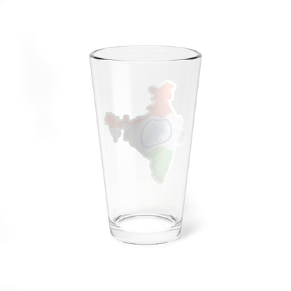 Flag map of India (India) Pint Glass 16oz