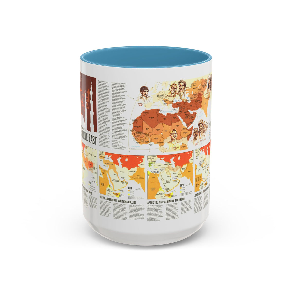 Middle East - Two Centuries of Conflict (1980) (Map) Accent Coffee Mug