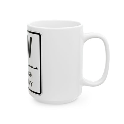 Wantagh Pkwy Shield (New York) (Road Sign) White Coffee Mug