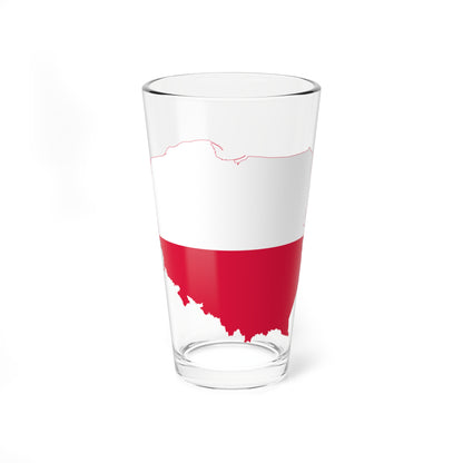 Flag-map of Poland (Poland) Pint Glass 16oz