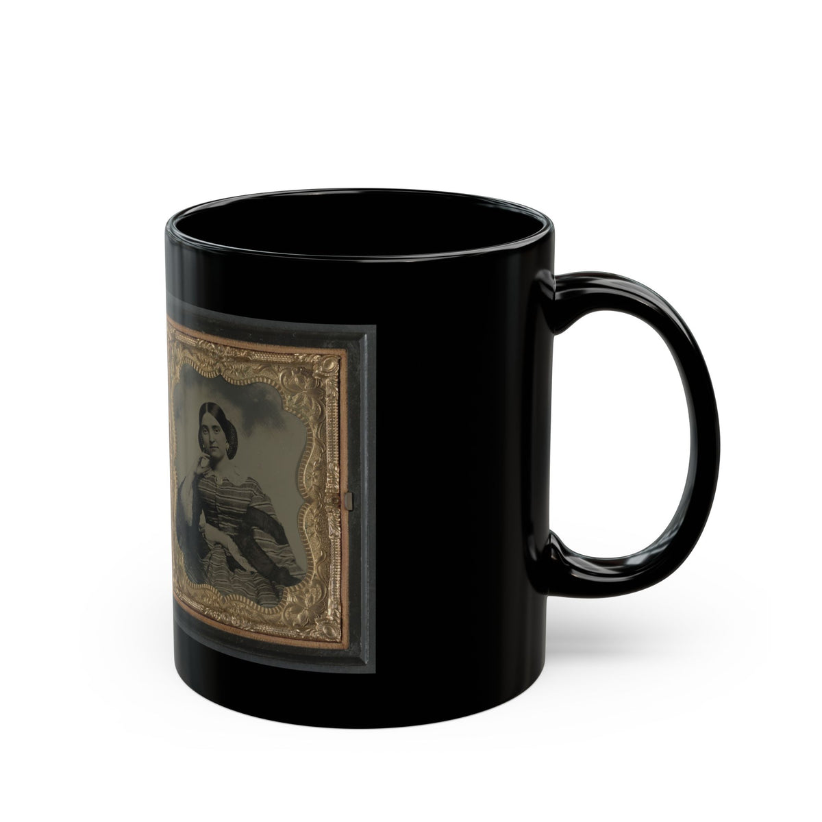 Unidentified Soldier In Confederate Uniform And Unidentified Woman (U.S. Civil War) Black Coffee Mug