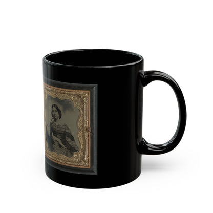 Unidentified Soldier In Confederate Uniform And Unidentified Woman (U.S. Civil War) Black Coffee Mug